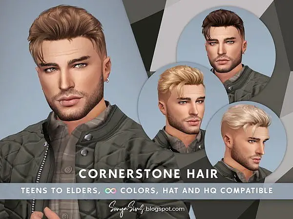 Cornerstone Hair ~ Sonya Sims for Sims 4