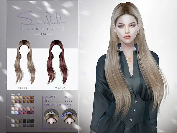 Hairstyle N86 by S Club ~ The Sims Resource for Sims 4