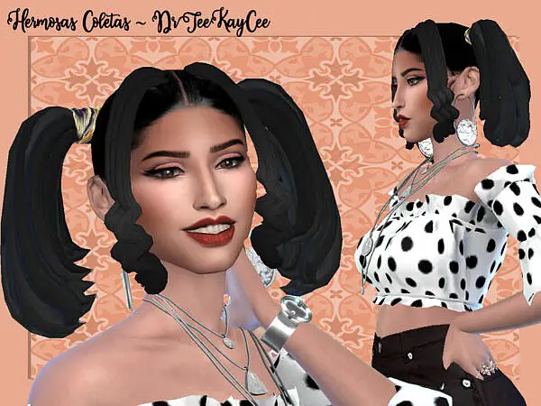 Hermosas Coletas Beautiful Pigtails by drteekaycee ~ The Sims Resource for Sims 4
