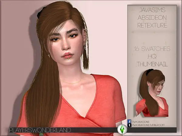 JavaSims Absideon Hair Retextured by PlayersWonderland ~ The Sims Resource for Sims 4