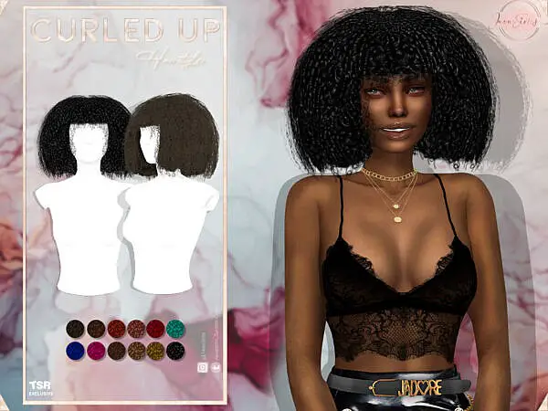 JavaSims Curled Up Hair ~ The Sims Resource for Sims 4