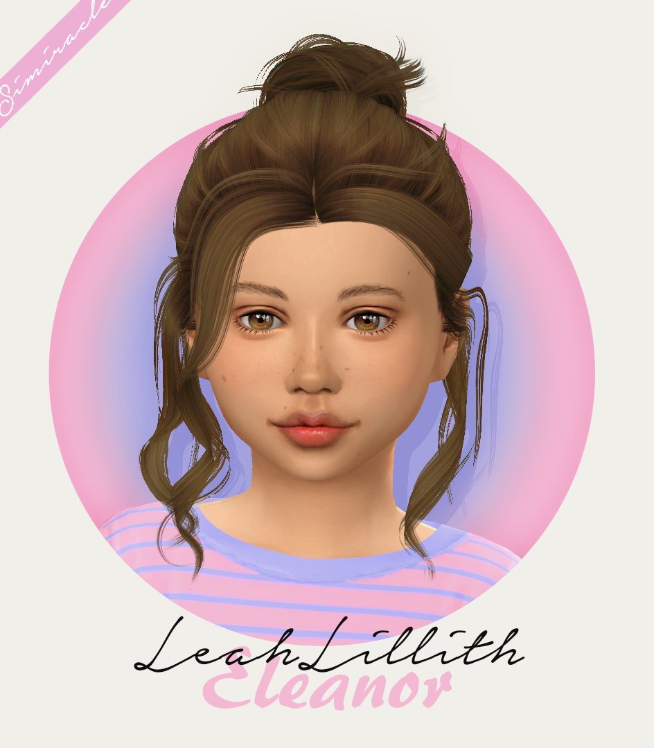 LeahLillith Eleanor Hair retextured ~ Simiracle - Sims 4 Hairs