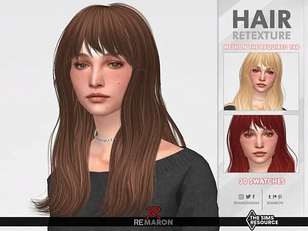 Luanne Hair Retextured by remaron ~ The Sims Resource for Sims 4