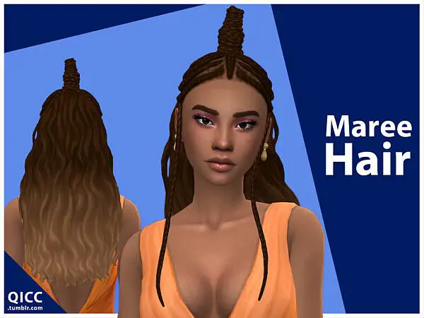 Maree Hair by qicc ~ The Sims Resource for Sims 4