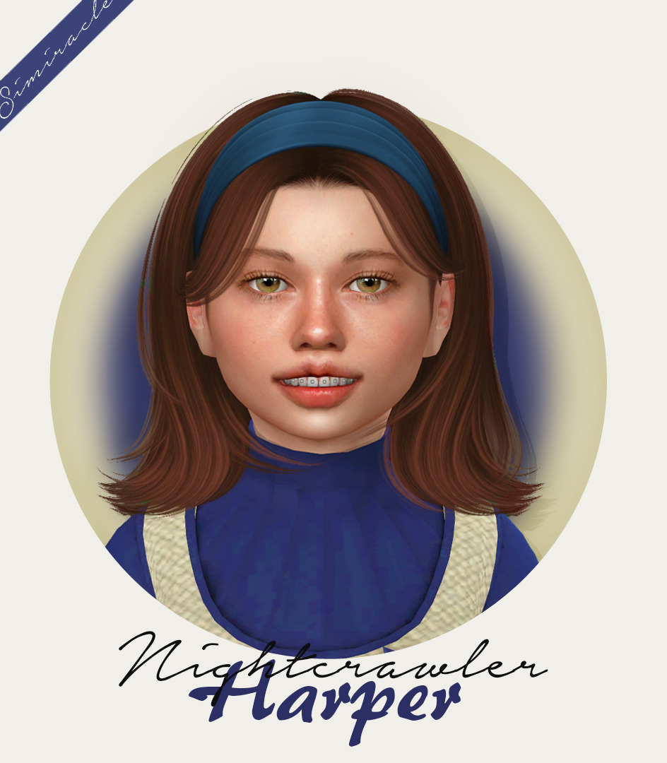 Nightcrawler`s Harper Hair Retextured Simiracle Sims 4 Hairs