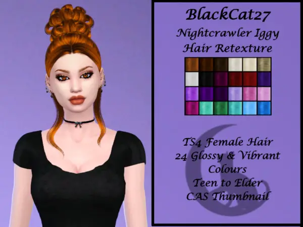 Nightcrawler`s Iggy Hair Retexture by BlackCat27 ~ The Sims Resource for Sims 4