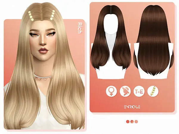 Rich Hairstyle ~ Enrique for Sims 4