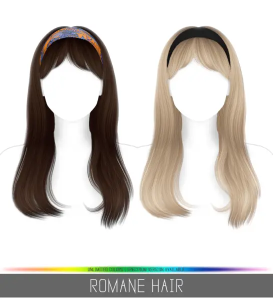 Romane Hair ~ Simpliciaty for Sims 4