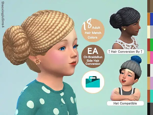 BraidsBunSide Hair TG by jeisse197 ~ The Sims Resource for Sims 4