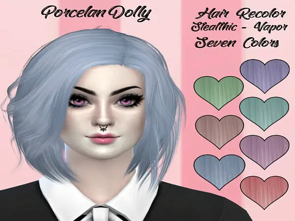 Vapor Hair Recolor by PorcelanDolly ~ The Sims Resource for Sims 4