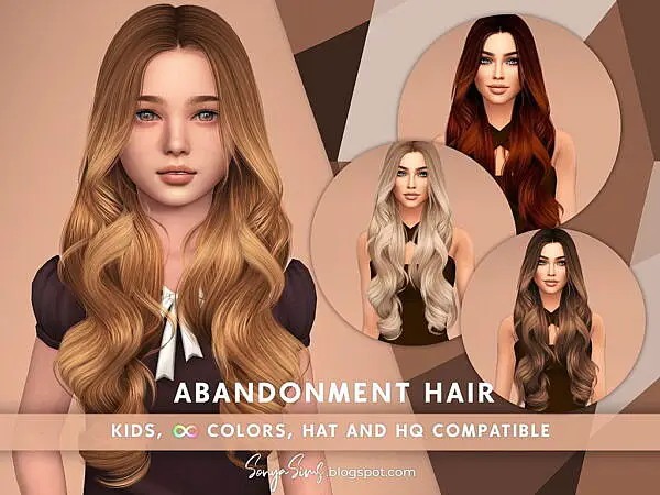 Abandonment Hair ~ Sonya Sims for Sims 4