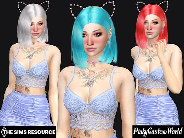 LeahLilliths Evie hair recolor by PinkyCustomWorld ~ The Sims Resource for Sims 4