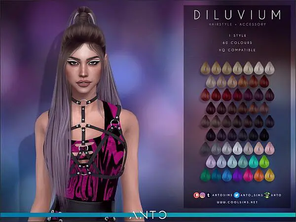 Diluvium hairstyle by Anto ~ The Sims Resource for Sims 4
