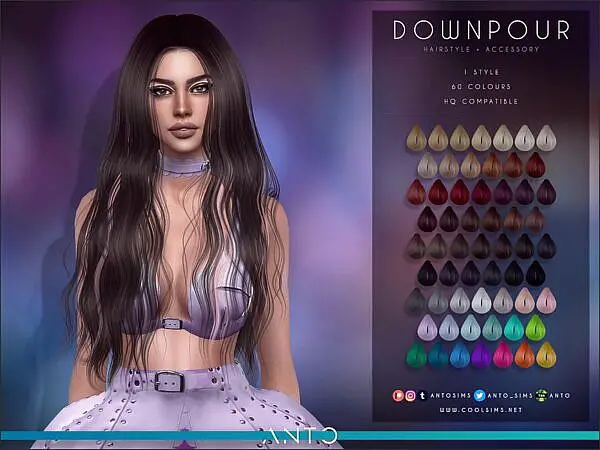 Anto Downpour Hairstyle (Patreon) ~ The Sims Resource for Sims 4
