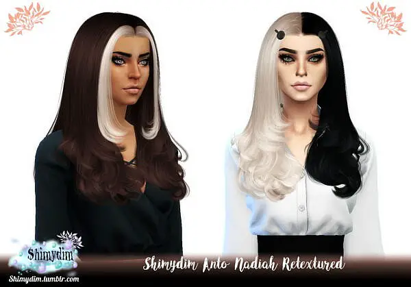Anto`s Nadiah Hair Retextured ~ Shimydim for Sims 4