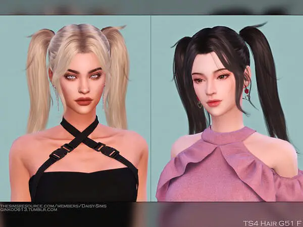 DaisySims Female Hair G51 ~ The Sims Resource for Sims 4