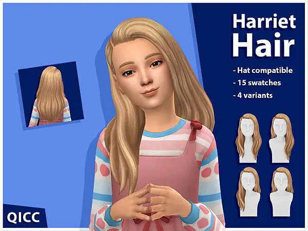 Harriet Hair Set by qicc ~ The Sims Resource for Sims 4
