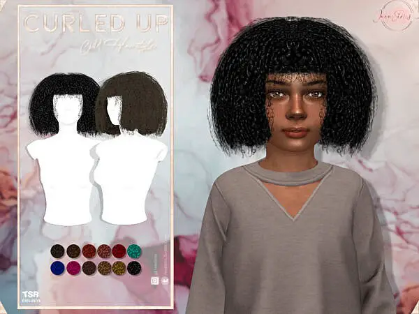 Curled Up Child Hairstyle by JavaSims ~ The Sims Resource for Sims 4