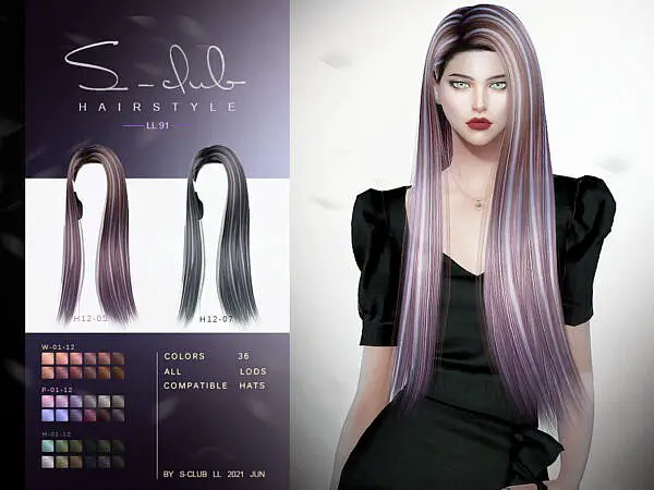 Hair N91 by S Club ~ The Sims Resource for Sims 4