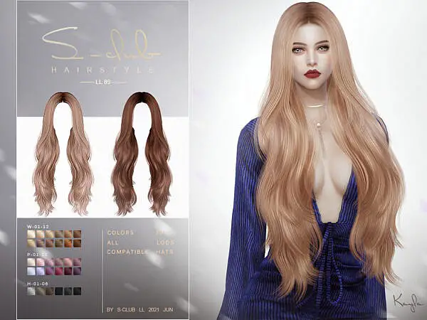 LL hair n89 by S Club ~ The Sims Resource for Sims 4