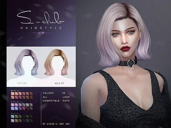 Ll Nai N90 By S Club The Sims Resource Sims 4 Hairs