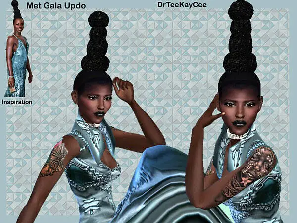 LN Met Gala Hairstyle by drteekaycee ~ The Sims Resource for Sims 4