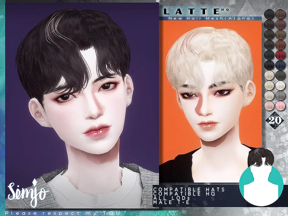 Latte Hairstyle by KIMSimjo ~ The Sims Resource - Sims 4 Hairs