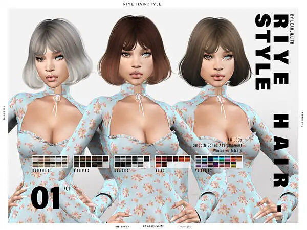 LeahLillith Riye Hairstyle ~ The Sims Resource for Sims 4