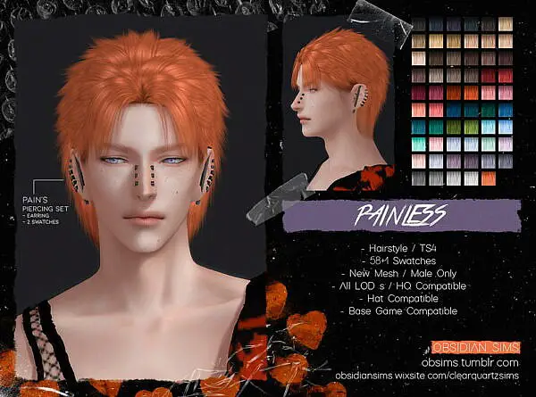 PAINLESS HAIR ~ Obsidian Sims for Sims 4