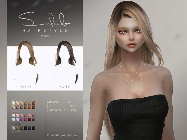 S Club`s WM Hair 202129 ~ The Sims Resource for Sims 4