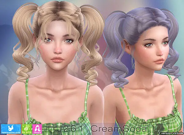 J261 CreamSoda hairstyle ~ NewSea for Sims 4