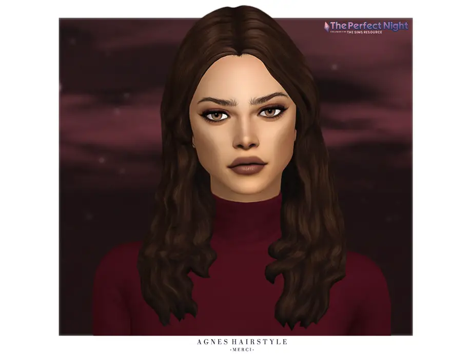 The Perfect Night - Agnes Hairstyle by Merci ~ The Sims Resource ~ Sims 4 Hairs