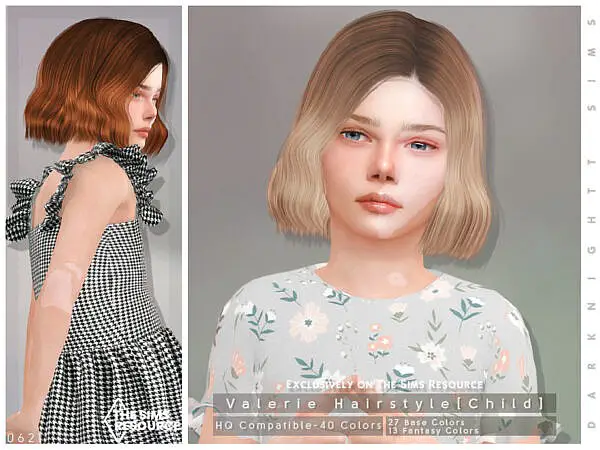 Valerie Hairstyle Child by DarkNighTt ~ The Sims Resource for Sims 4