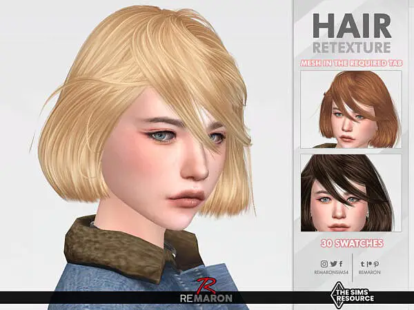 Cosima Hair Retextured by remaron ~ The Sims Resource for Sims 4