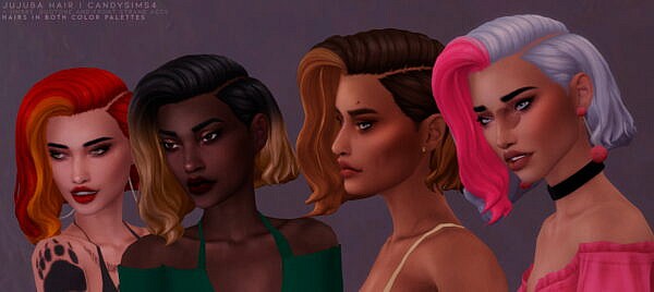 JUJUBA HAIR ~ Candy Sims 4 for Sims 4