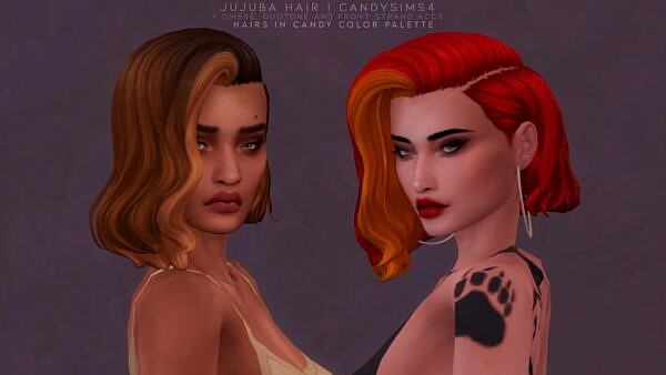 JUJUBA HAIR ~ Candy Sims 4 for Sims 4