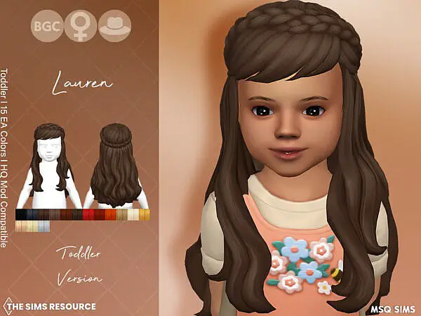 Lauren Hair by MSQSIMS ~ The Sims Resource for Sims 4