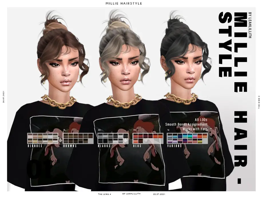 Leahlillith Millie Hairstyle The Sims Resource Sims 4 Hairs