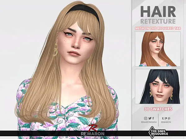 LeahLillith`s Madelyn Hair Retextured by remaron ~ The Sims Resource for Sims 4