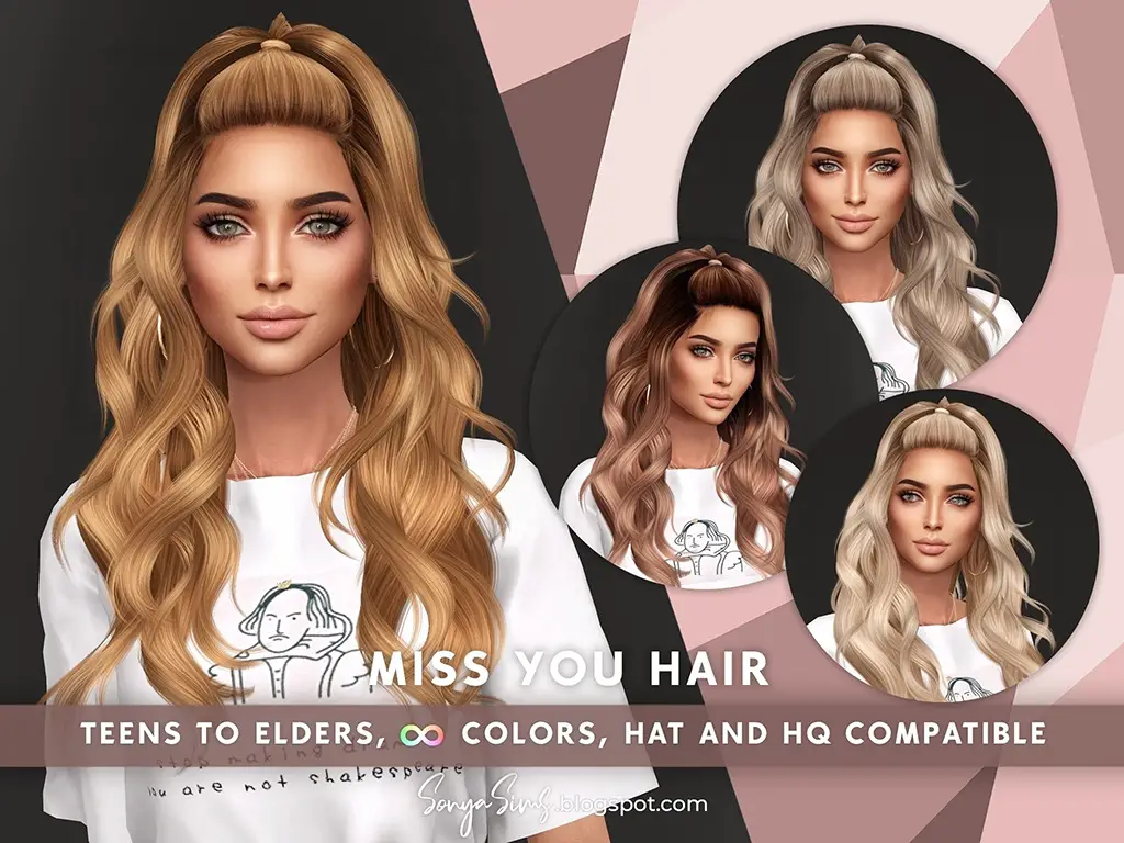 Miss You Hair Sonya Sims Sims 4 Hairs