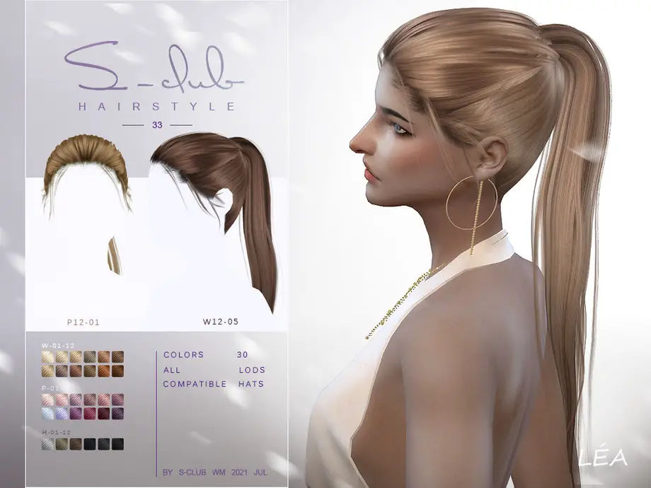 Ponytail Hairstyle By S Club The Sims Resource Sims 4 Hairs