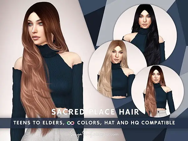 Sacred Place Hair ~ Sonya Sims for Sims 4