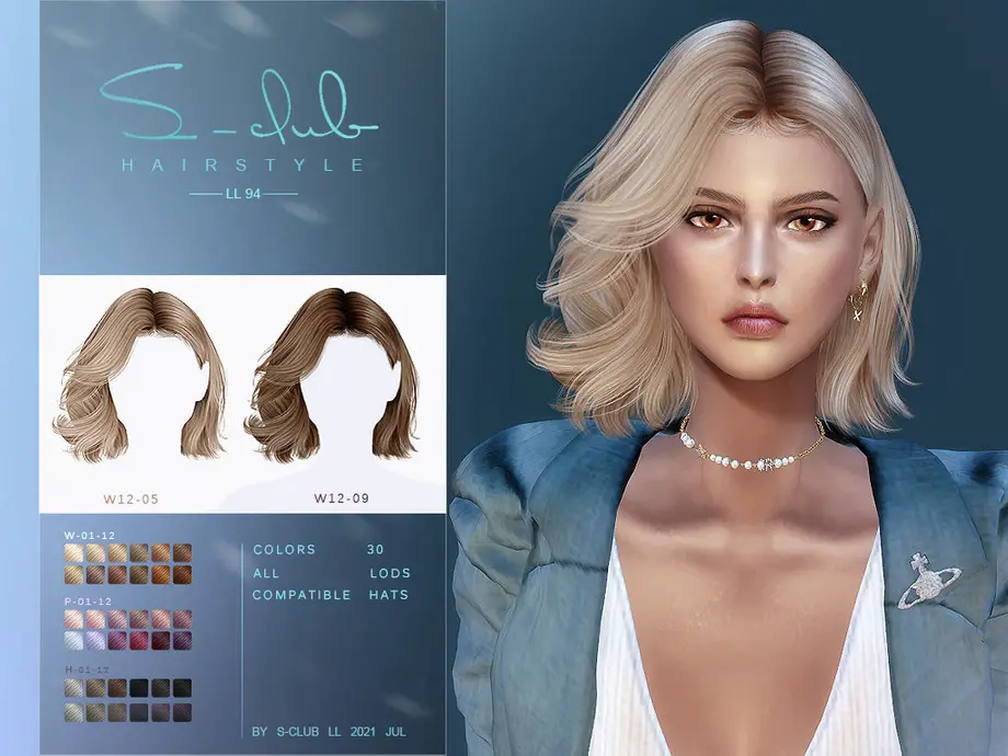 Sims 4 CC Short Blue Hair - wide 8
