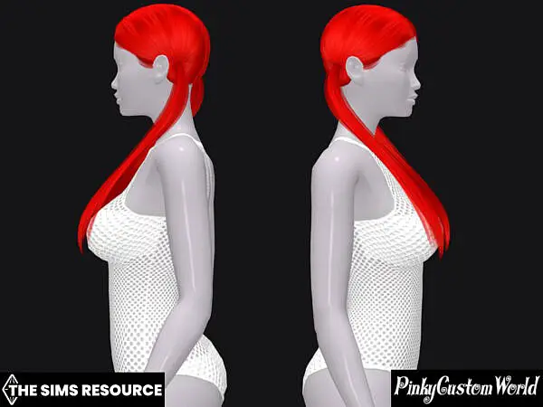 Recolor of Nightcrawlers Jennie hair by PinkyCustomWorld ~ The Sims Resource for Sims 4