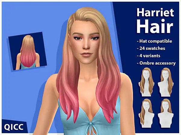 Harriet Hair Set by qicc ~ The Sims Resource for Sims 4