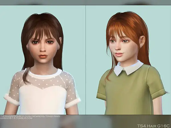 DaisySims Child Hair G16C ~ The Sims Resource for Sims 4