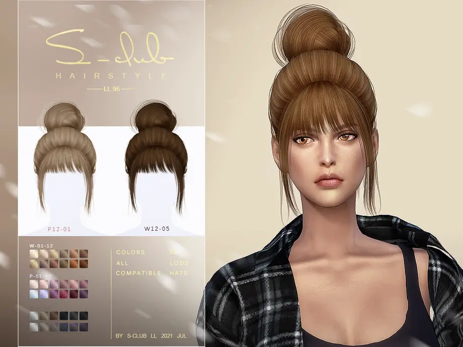 Sims 4 cc hair buns