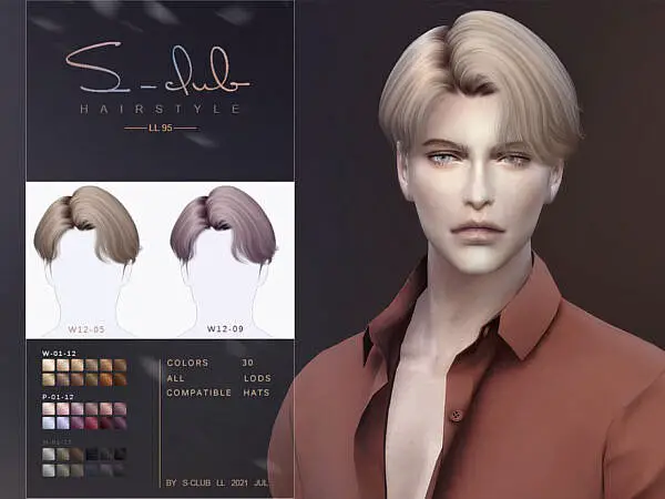 Middle parting hairstyle by S Club ~ The Sims Resource for Sims 4