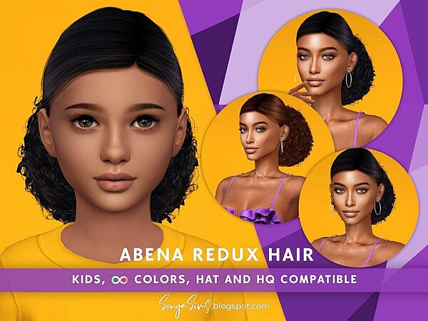 Abena Redux, Arena and Revelation Hair for child ~ Sonya Sims for Sims 4