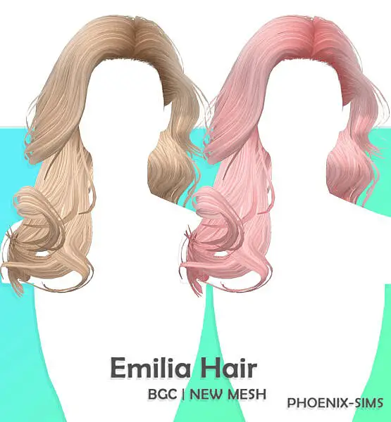 Emilia Hair ~ Phoenix Sims for Sims 4